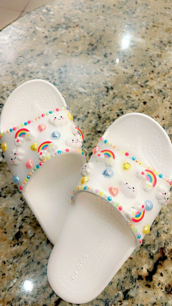 Rainbow and Clouds Crocs Sandals