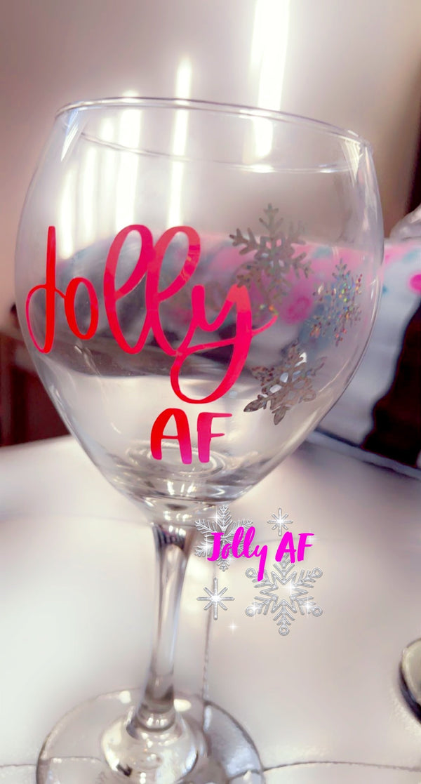 Christmas Wine Glass